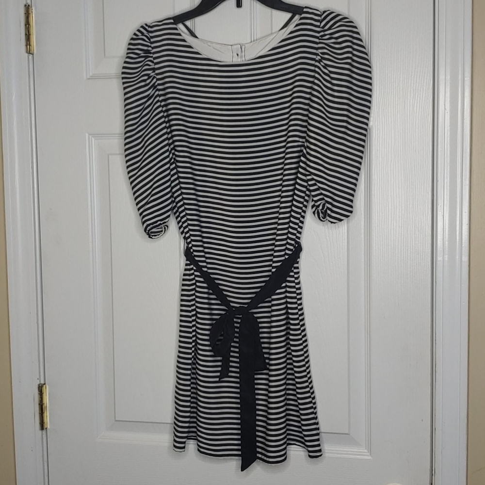 Striped Belted Dress